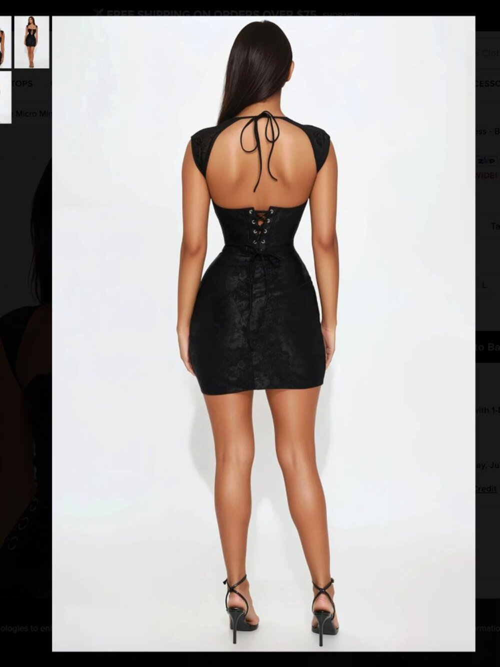 Fashion Nova Liliana Lace Micro Mini Dress - Black Tall - Picture 3 of 7